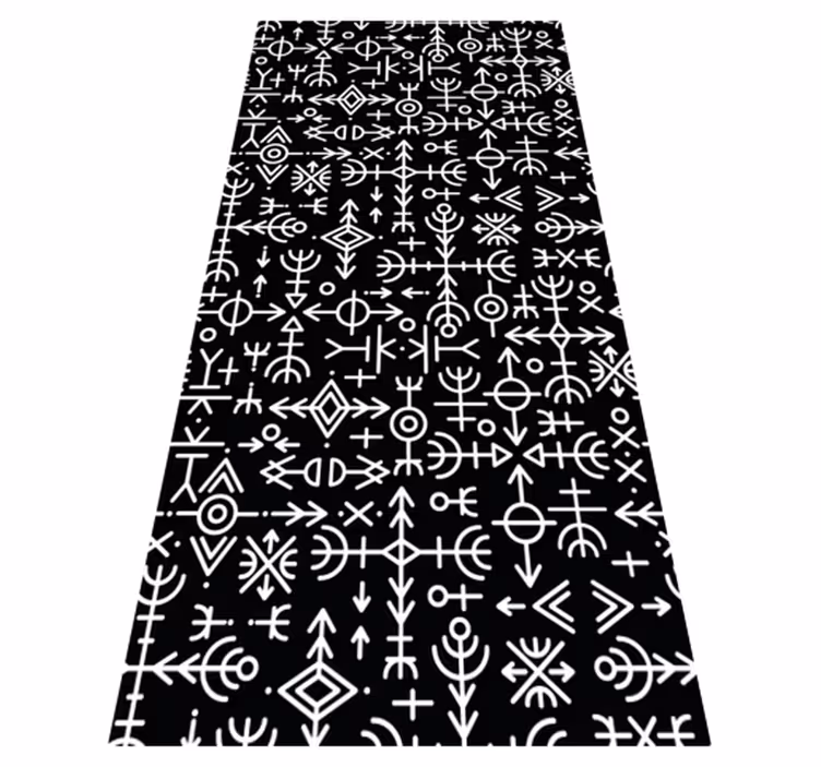 Alfombra vinílica vintage conjunto de símbolos vikingos - TenVinilo