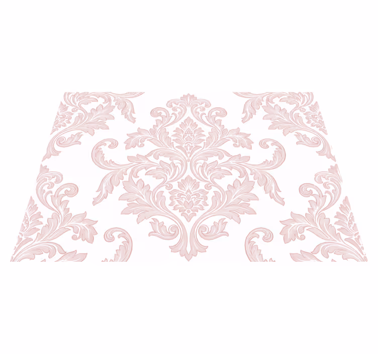 Alfombra vinílica vintage damasco en tono blush - TenVinilo