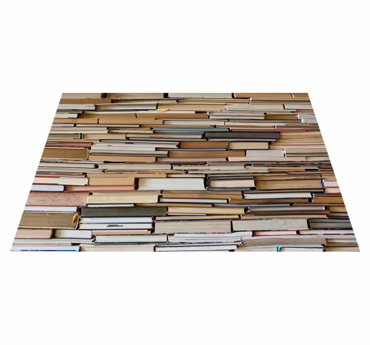 Alfombra vinílica vintage libros apilados - TenVinilo