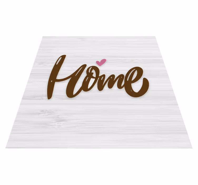 Alfombra vinílica frase hogar blanco vintage madera - TenVinilo