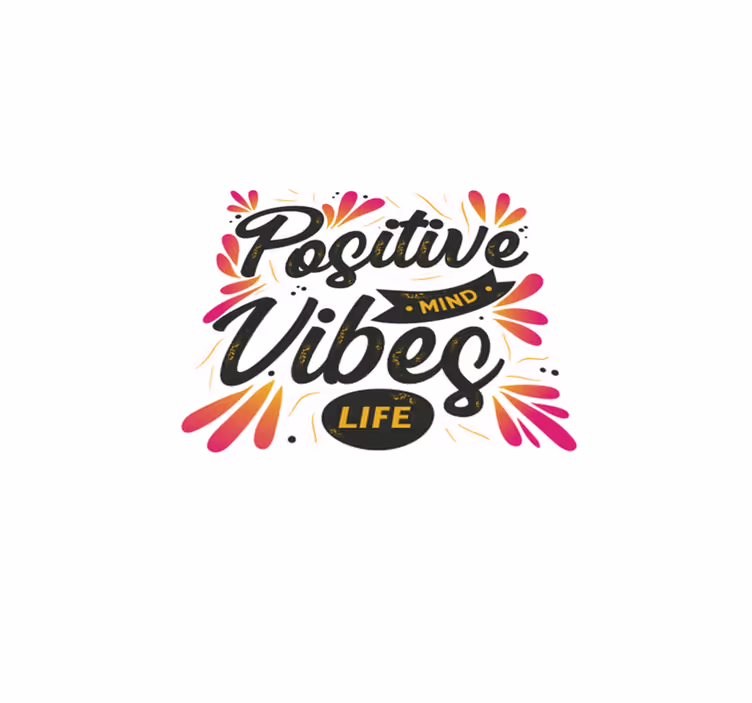 Alfombra vinílica frase mente positiva, vibras positivas - TenVinilo