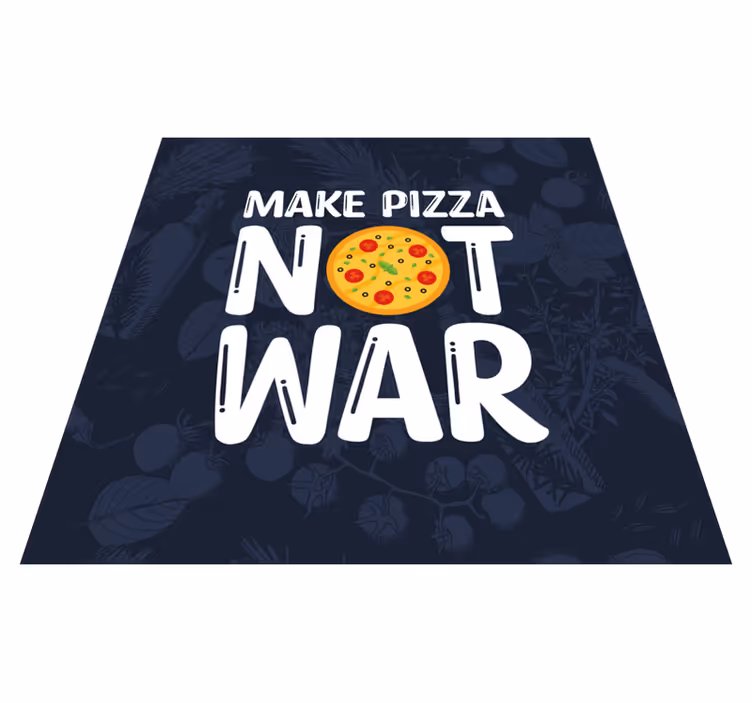 Alfombra vinílica frase las frases divertidas hacen pizza - TenVinilo