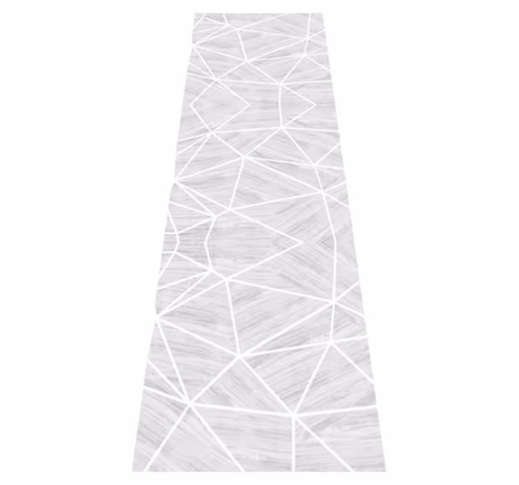 Alfombra vinílica textura patrón geométrico plata y blanco - TenVinilo