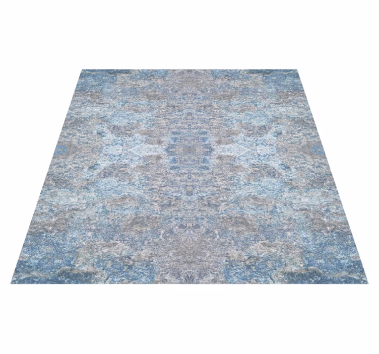 Alfombra vinílica textura mármol azul claro y beige - TenVinilo