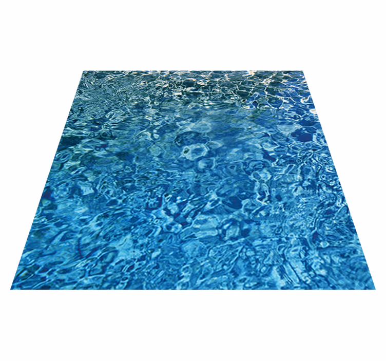Alfombra vinílica textura agua realista azul - TenVinilo
