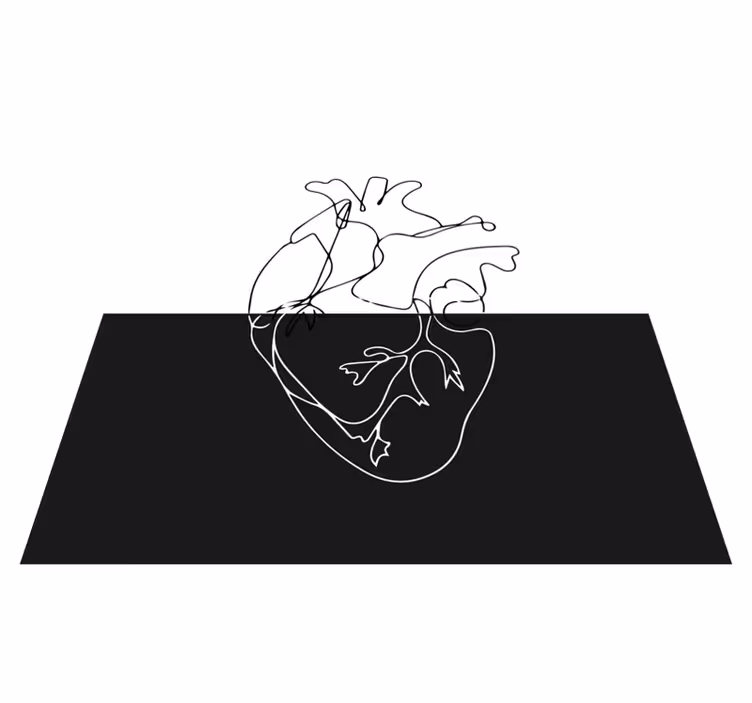 Alfombra vinílica geométrica corazón geométrico lineal - TenVinilo