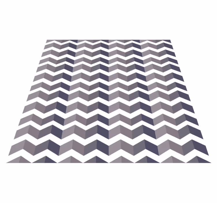 Alfombra vinílica geométrica zig zag blanco y negro - TenVinilo