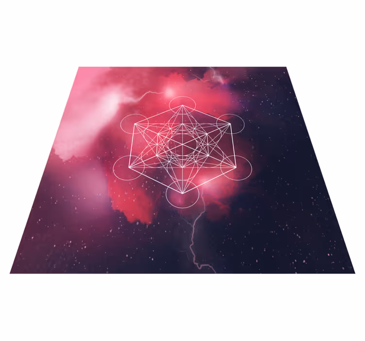 Alfombra vinílica geométrica símbolo metatrón - TenVinilo