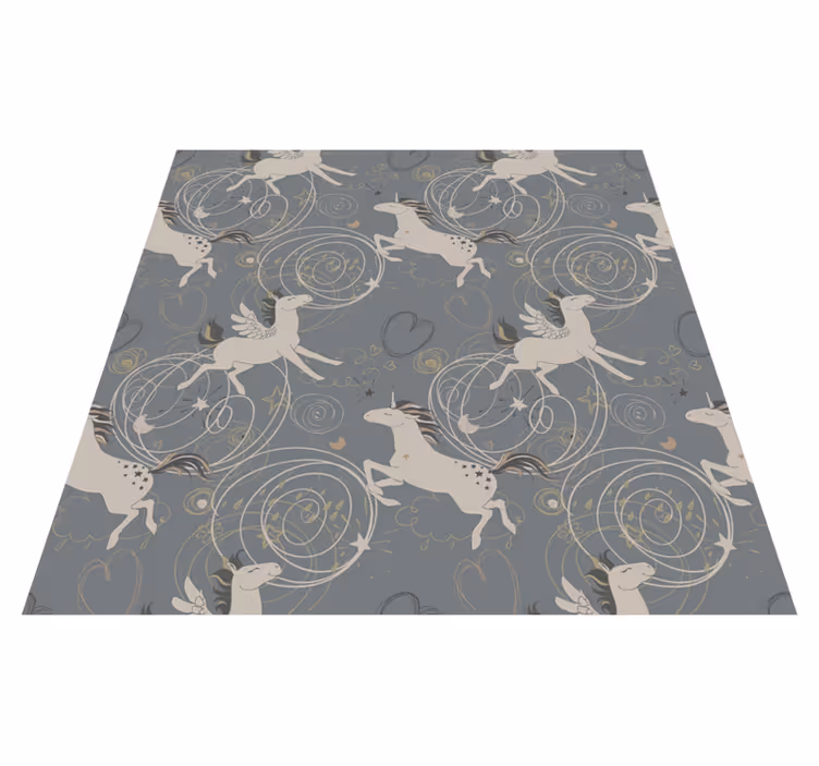 Alfombra vinílica infantil pegasus unicornios oscuros - TenVinilo