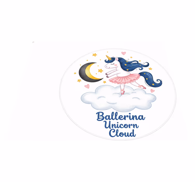 Alfombra vinílica infantil unicornio bailarina en nube - TenVinilo