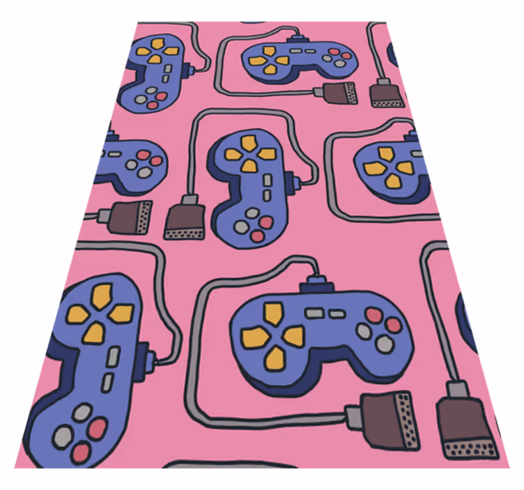 Alfombra vinílica juegos diseño de controlador retro - TenVinilo
