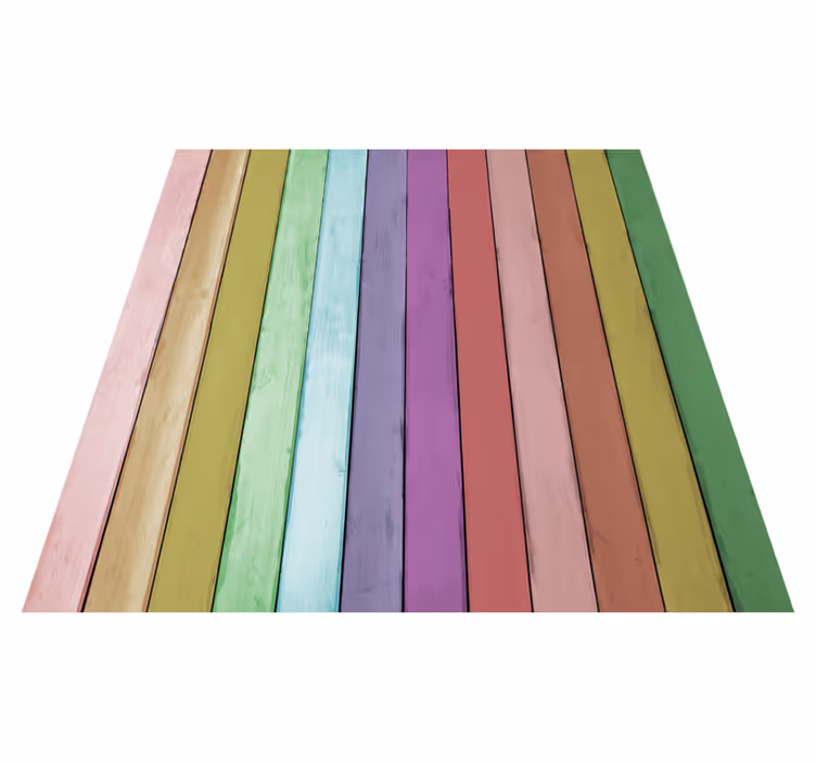 Alfombra vinílica entrada tablones de madera clara - TenVinilo