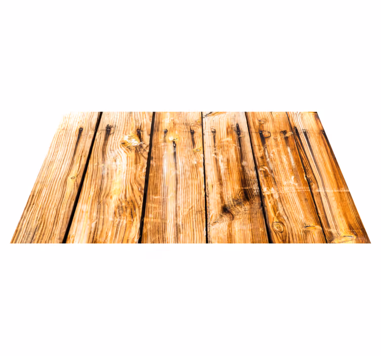 Alfombra vinílica entrada tablones de madera cruda marrón - TenVinilo