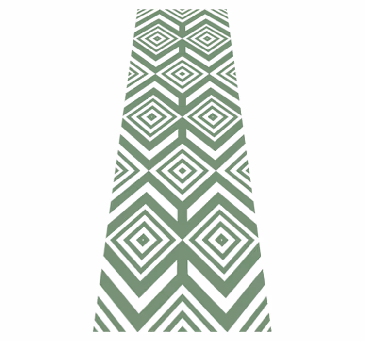 Alfombra vinilo salón rombos verdes - TenVinilo