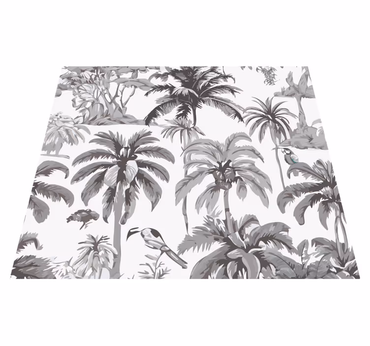 Alfombra vinílica gris palmeras - TenVinilo