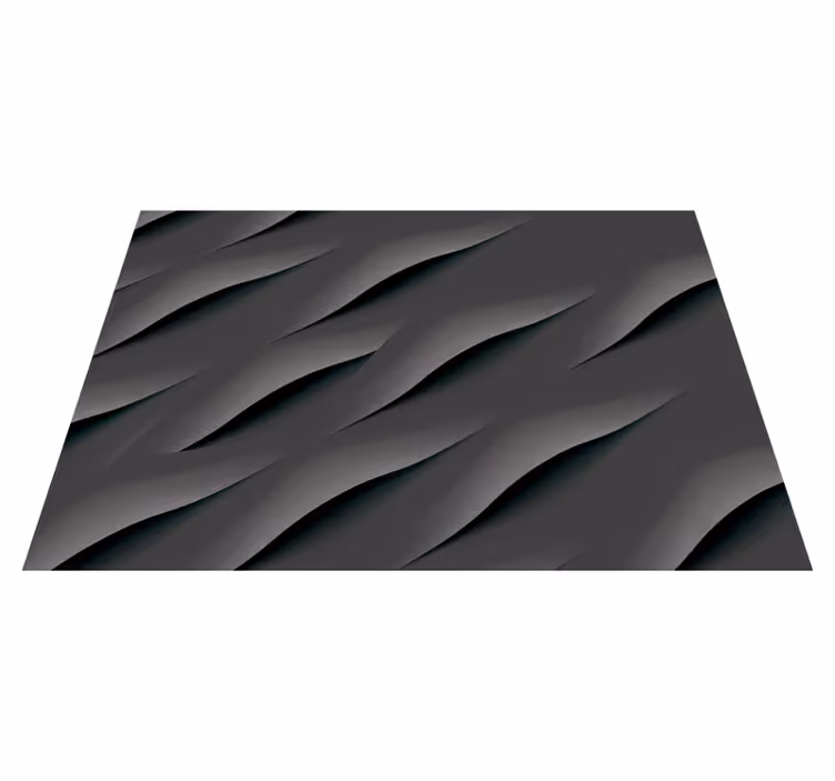 Alfombra vinílica gris con patrones de olas abstractas - TenVinilo