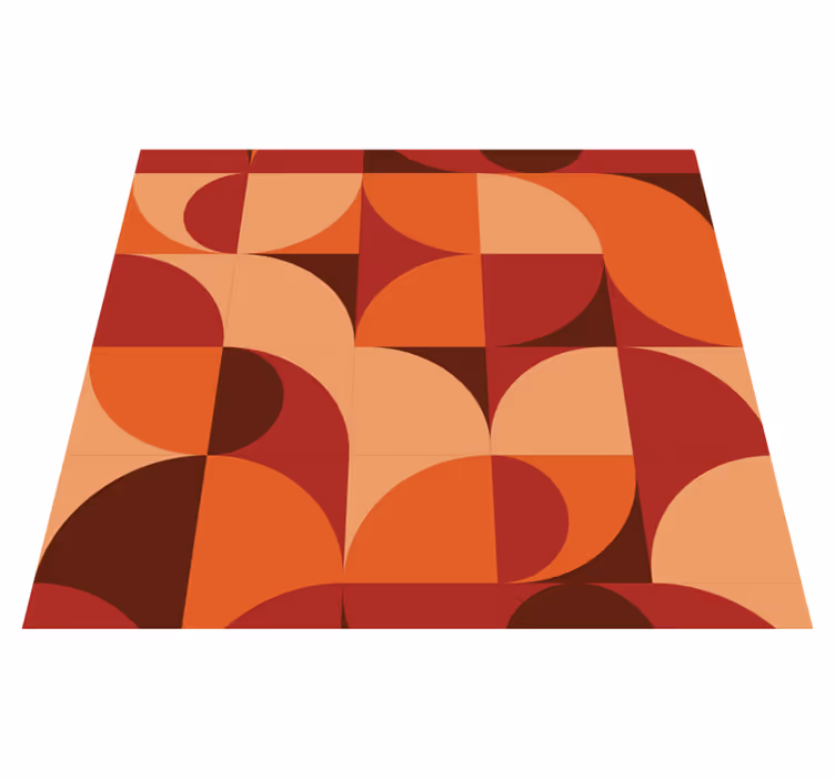 Alfombra vinilo pasillo estampado retro rojo - TenVinilo