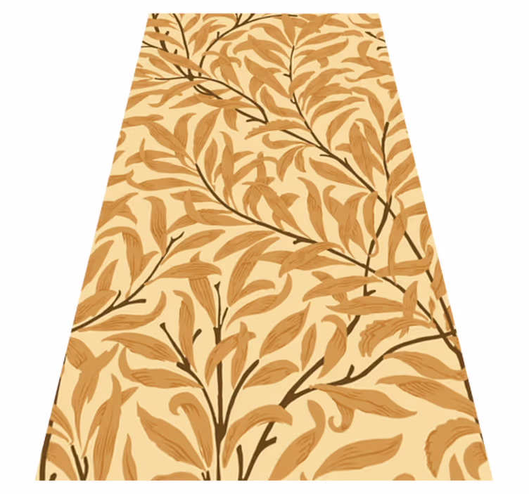 Alfombra vinilica beige con estampado de hojas botánicas - TenVinilo