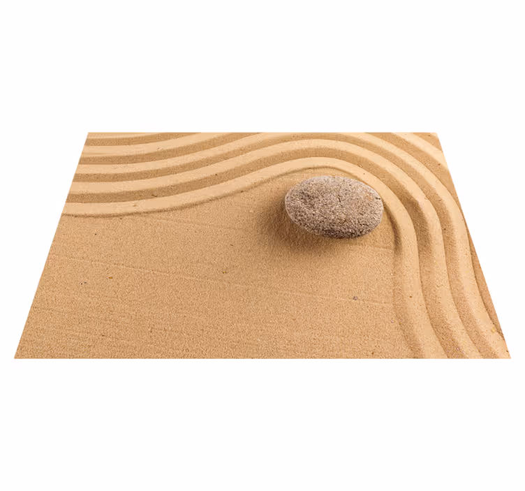 Alfombra vinilica beige esfera zen texturizada - TenVinilo