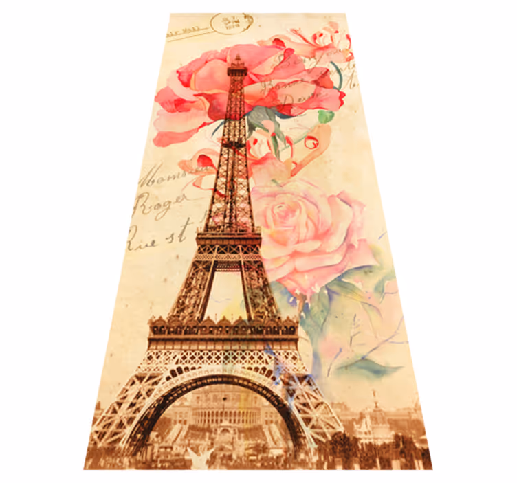 Alfombra vinilica beige vinilos parís retro chic - TenVinilo