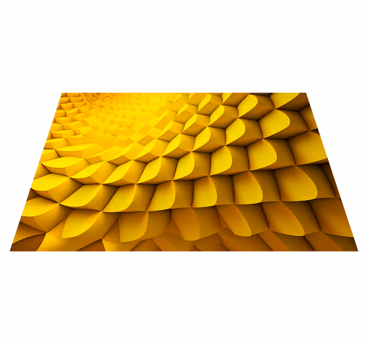 Alfombra vinilo amarilla geometría futurista - TenVinilo