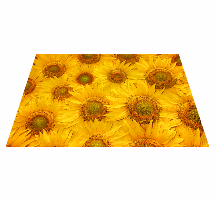 Alfombra vinilo amarilla girasoles - TenVinilo