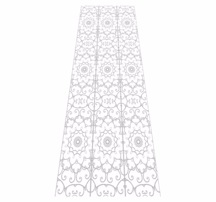 Alfombra vinílica blanca con diseño floral - TenVinilo