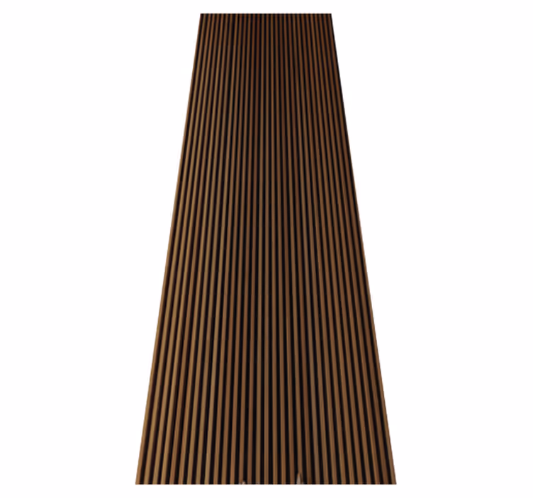 Alfombra vinílica marrón diseño vertical madera teca - TenVinilo