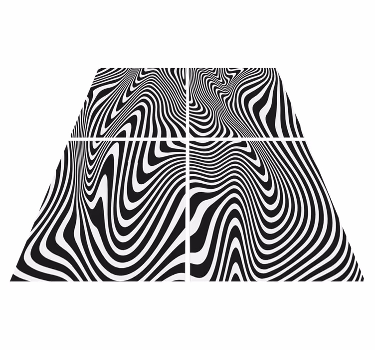 Alfombra vinílica negra efecto 3d cebra - TenVinilo