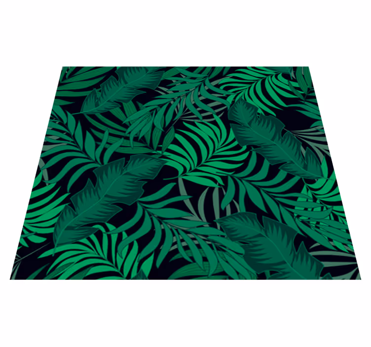 Alfombra vinílica verde claves en la selva - TenVinilo