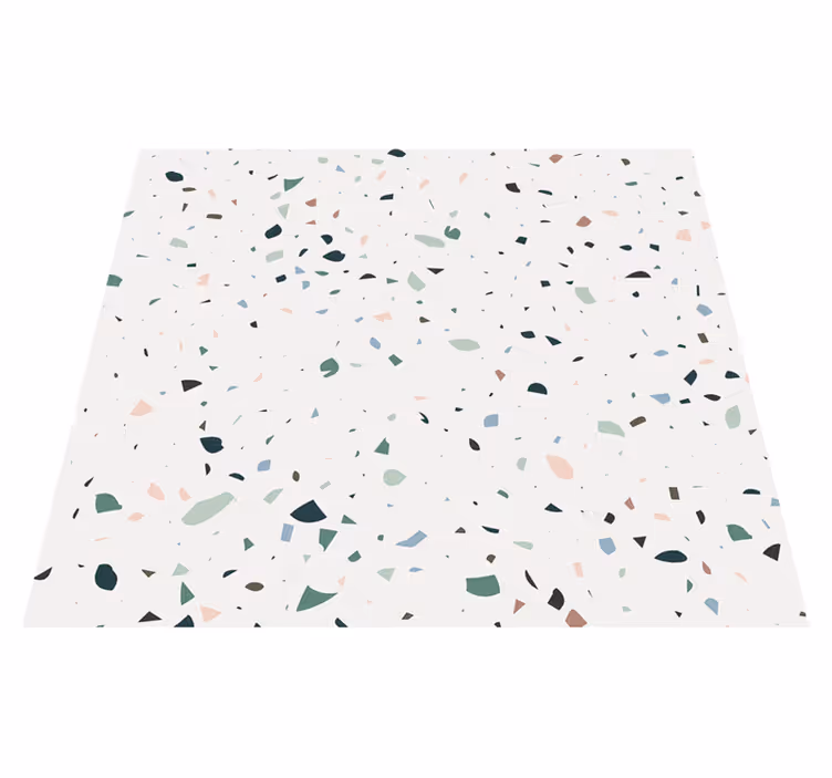 Alfombra vinilo exterior terrazo blanco - TenVinilo