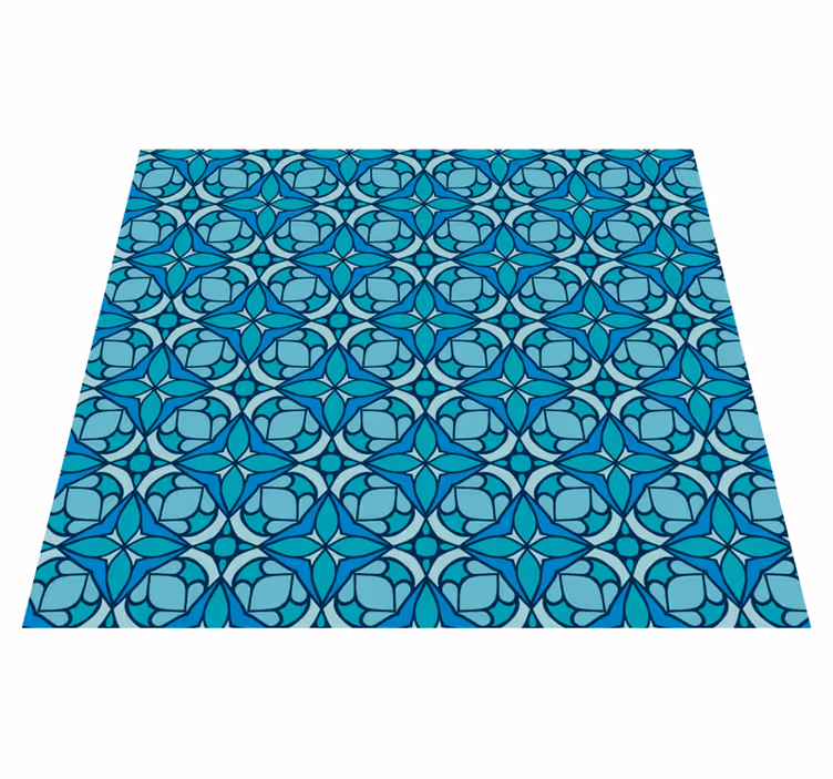 Alfombra vinilo exterior papel pintado azul baño - TenVinilo