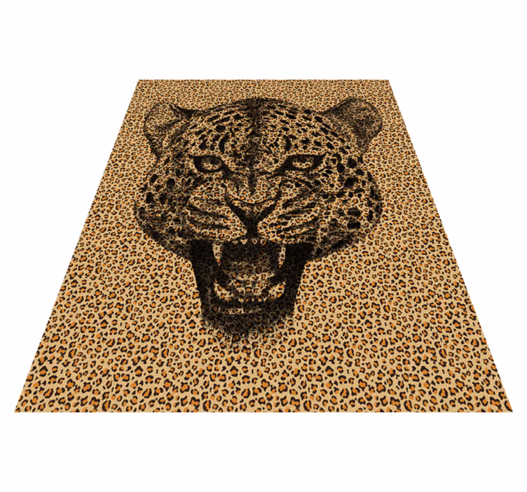 Alfombra vinílica animal print patrón leopardo - TenVinilo
