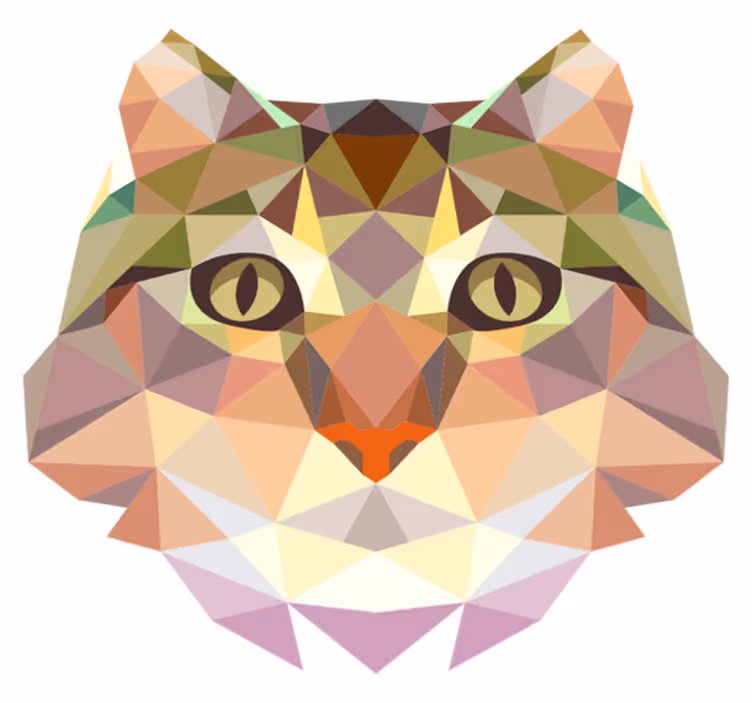 Alfombra vinílica animales gato geometrico - TenVinilo