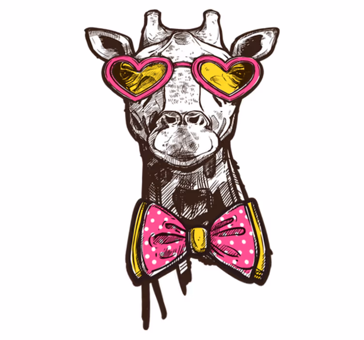 Alfombra vinílica animales girafa hipster - TenVinilo
