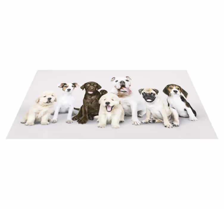 Alfombra vinílica animales perros en línea - TenVinilo
