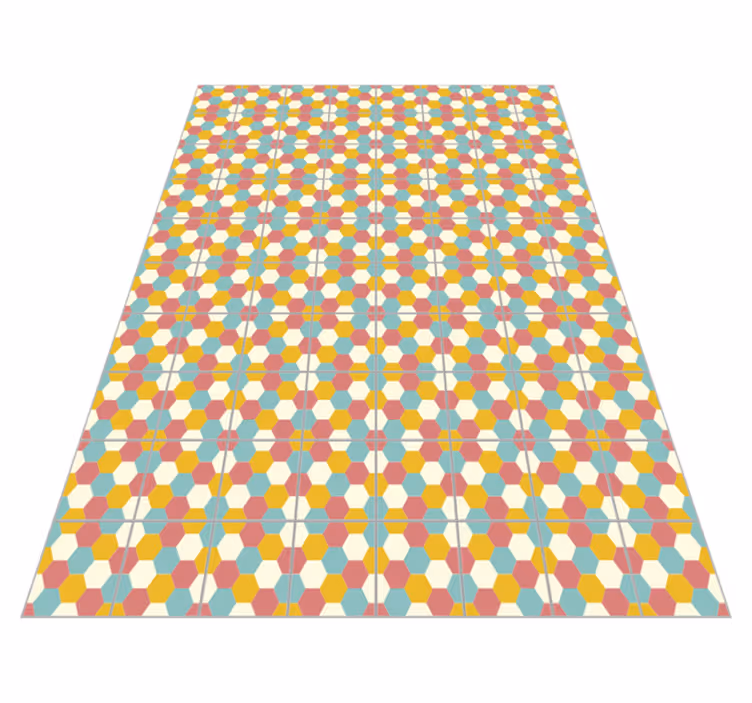 Alfombra de vinilo azulejos hexagono colorido - TenVinilo