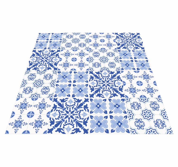 Alfombra hidráulica vinílica de azulejos portugueses - TenVinilo