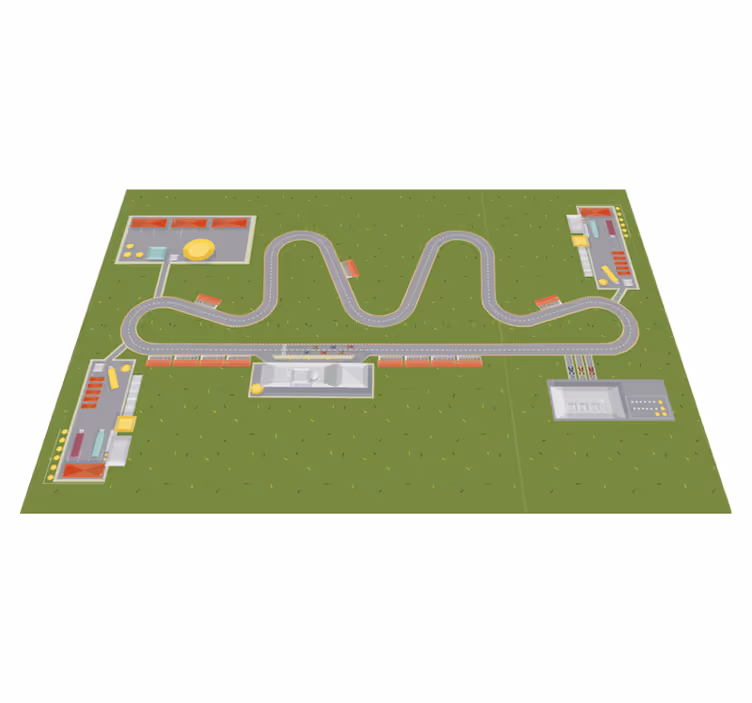 Alfombra carretera infantil circuito carreras - TenVinilo