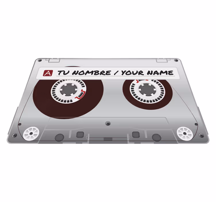 Alfombra vinílica vintage radio cassette con nombre - TenVinilo