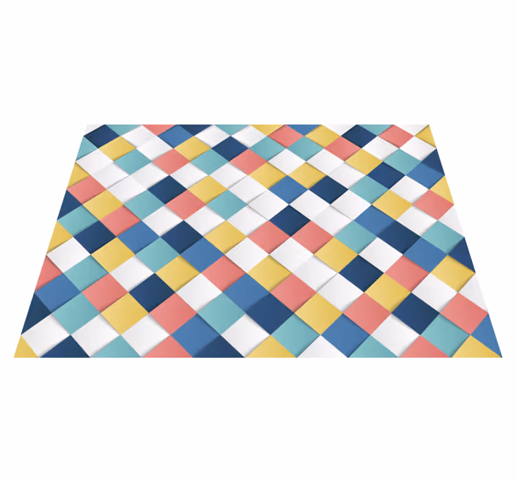 Alfombra vinílica dormitorio mosaico cuadrados 3D - TenVinilo