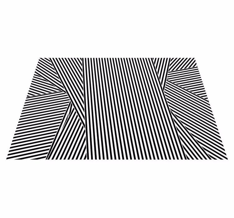 Alfombra vinilo baño rayas blancas y negras - TenVinilo