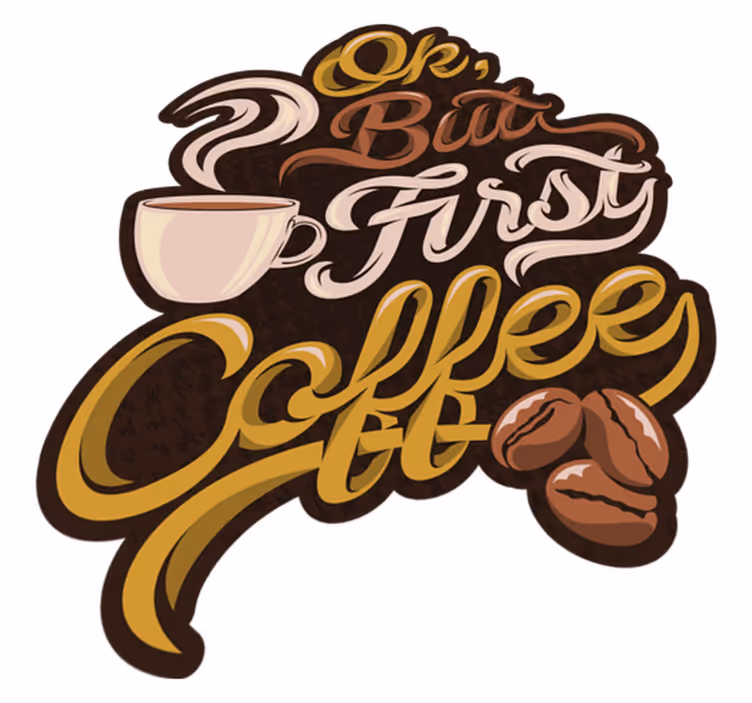 Alfombra vinílica vintage frase primero café - TenVinilo