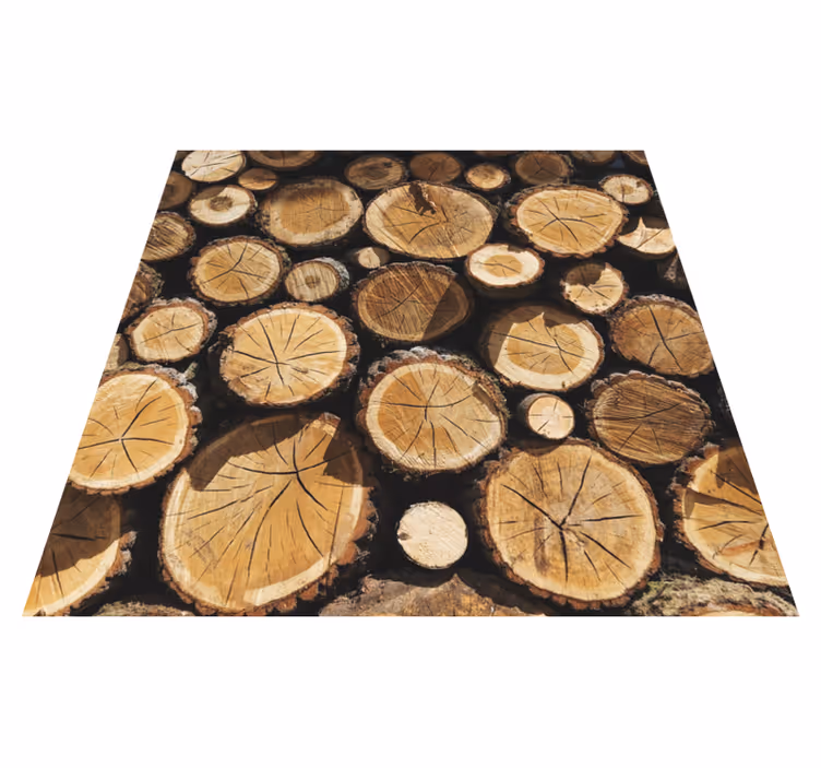 Alfombra vinílica madera diseño troncos - TenVinilo