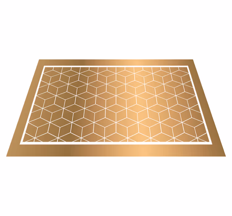 Alfombra de vinilo ilusión cuboide geométrica - TenVinilo