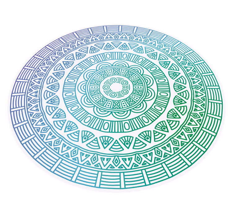 Alfombra vinílica mandala patrón circular - TenVinilo