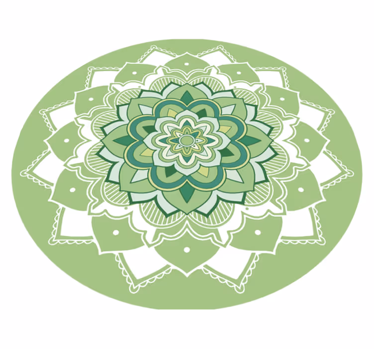Alfombra vinílica mandala diseño mandala verde - TenVinilo