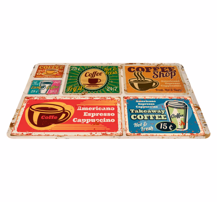 Alfombra vinílica vintage de café americano - TenVinilo