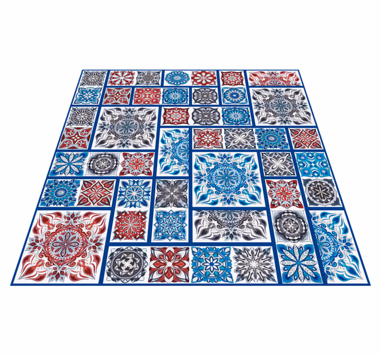 Alfombra vinílica mosaico composición de azulejos - TenVinilo