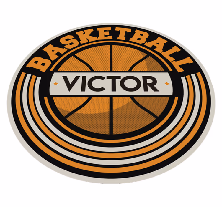 Alfombra vinílica juvenil básquet con nombre - TenVinilo